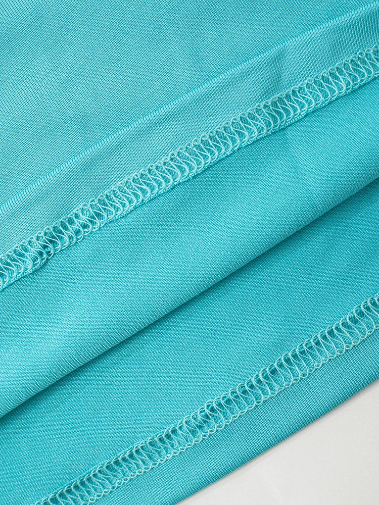 Aqua Draped Mini Dress