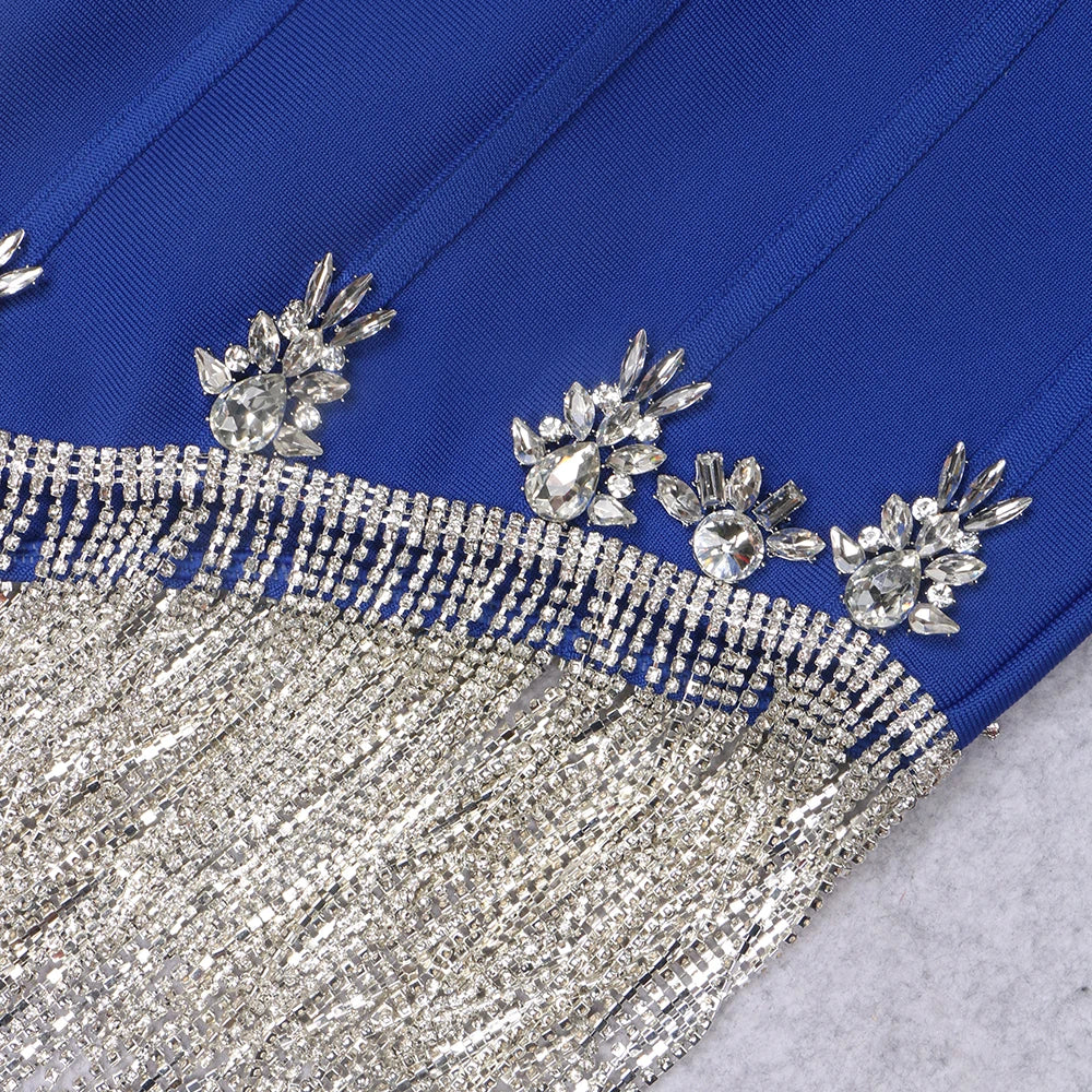 Crystal Fringe Corset Mini Dress