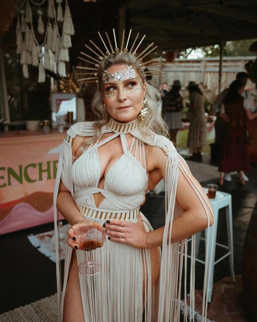 Fringe Macramé Statement Dress