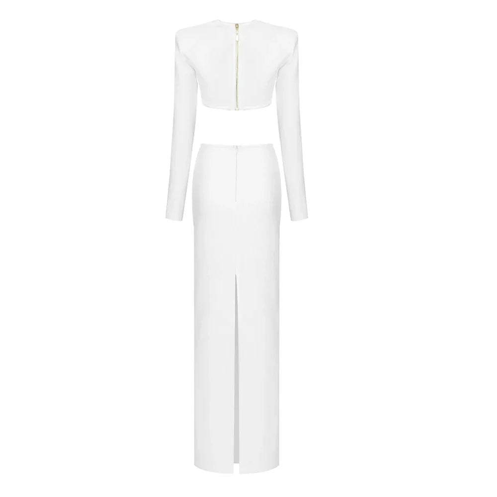 Elegant Cut-Out Two-Piece Maxi Dress