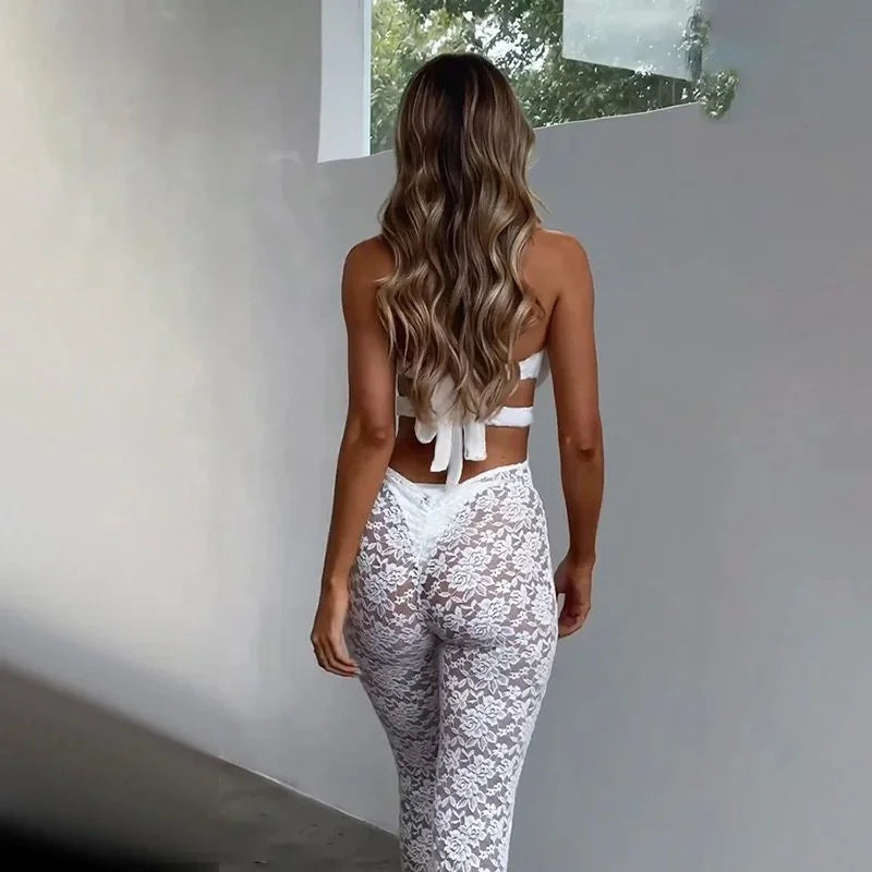 Midnight Lace Halter Jumpsuit