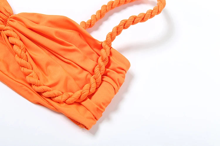 Rope Strap Cut-Out Two-Piece Maxi Dress