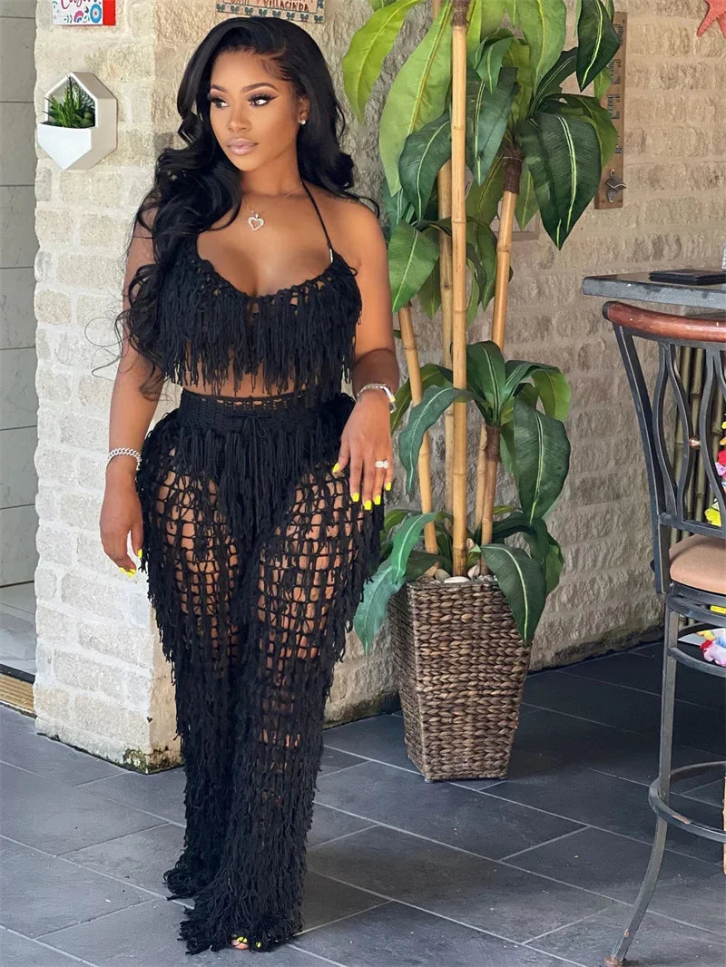 Island Fringe Crochet Two-Piece Set