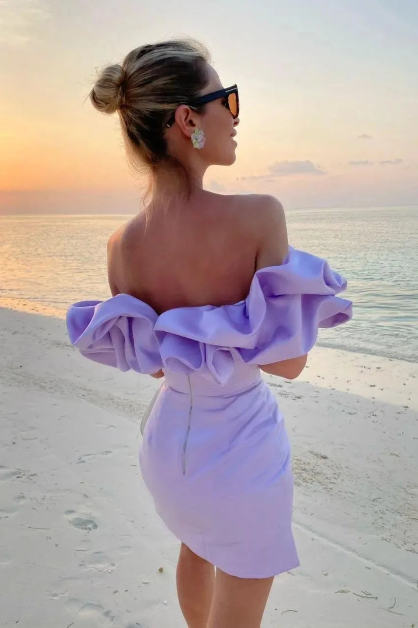 Ruffled Off-Shoulder Mini Dress