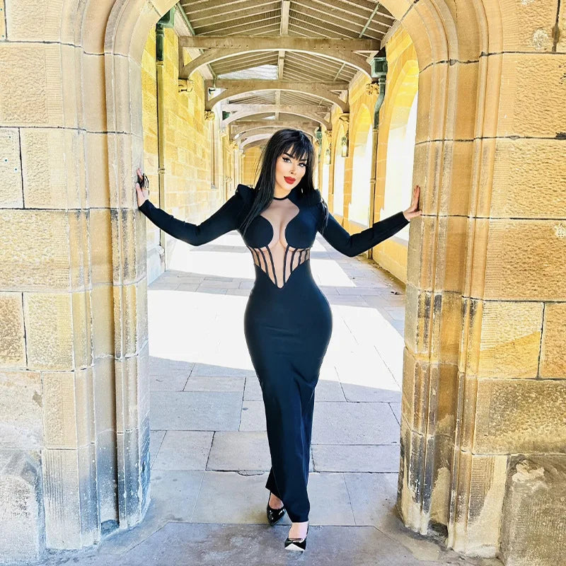 Sculpted Illusion Corset Gown