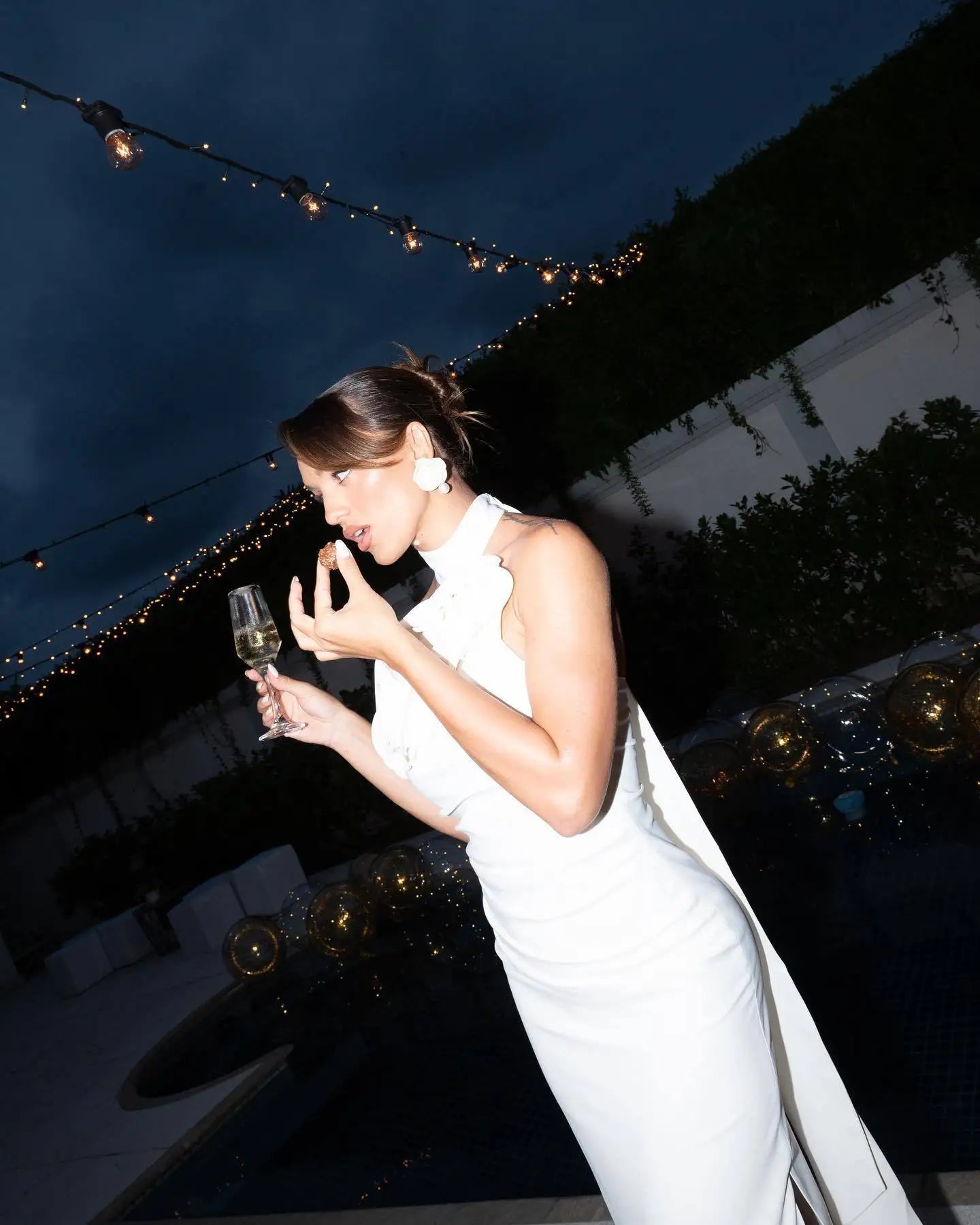 Elegant Rose Halter Maxi Dress