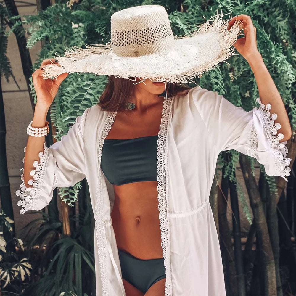 Sheer Printed Maxi Cover-Up Dress