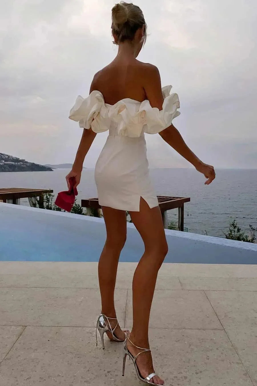 Ruffled Off-Shoulder Mini Dress