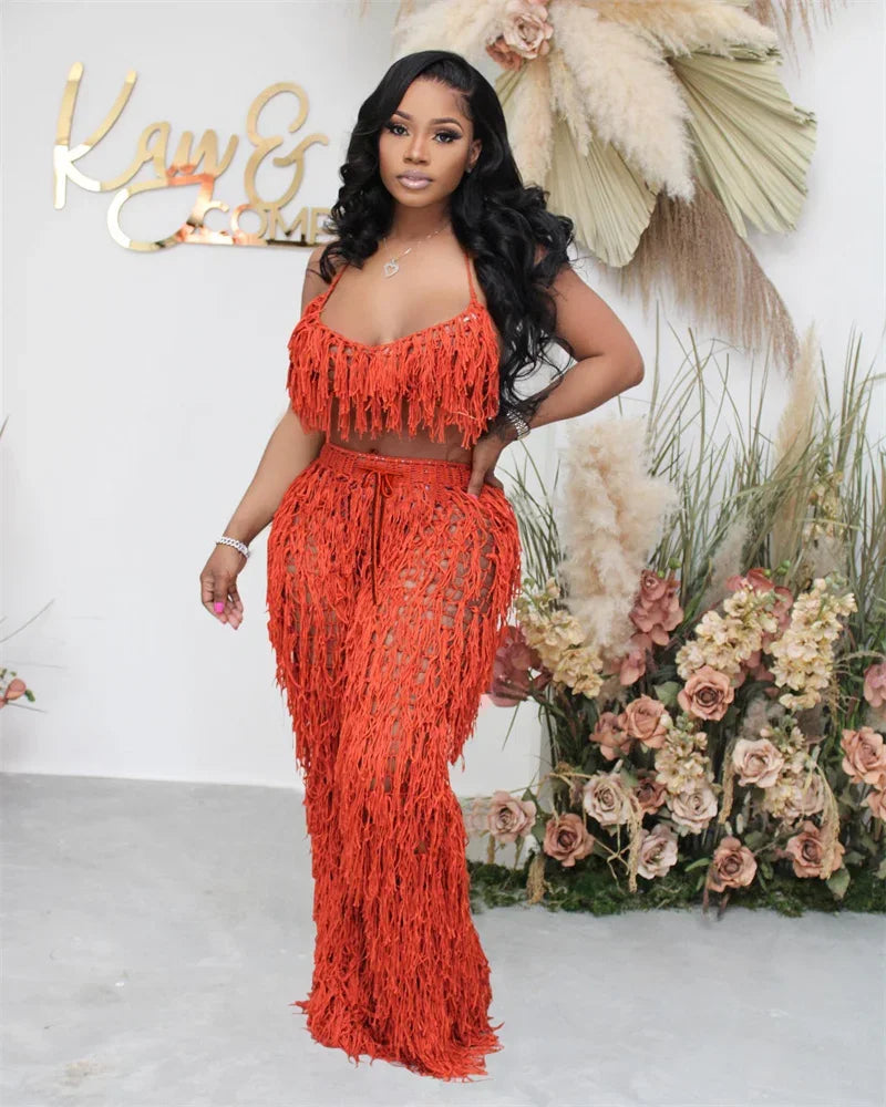 Island Fringe Crochet Two-Piece Set