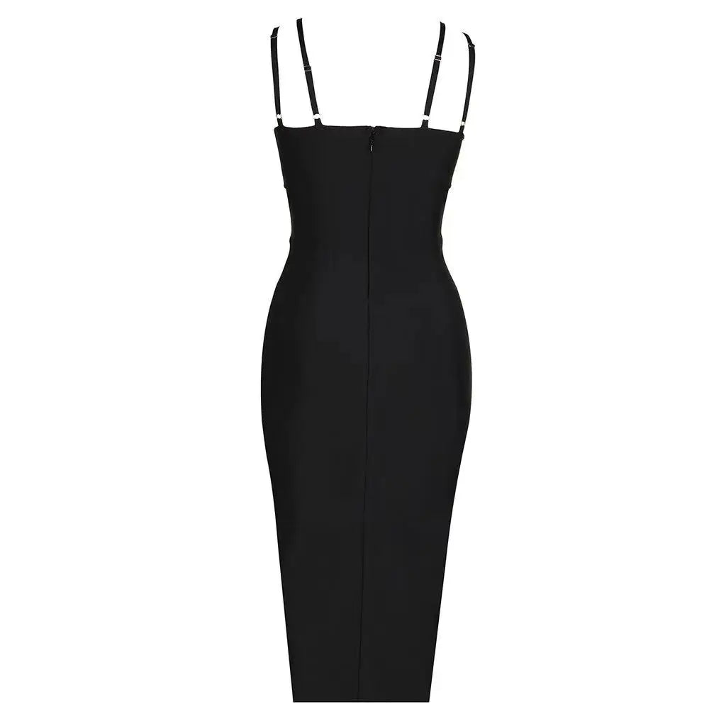 Studded Bust Bodycon Midi Dress