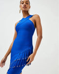Royal Blue Bandage Mini Dress | One Shoulder Fringe Bodycon Party Dress MYLINE