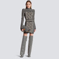 Geometric Knit Bodycon Mini Dress