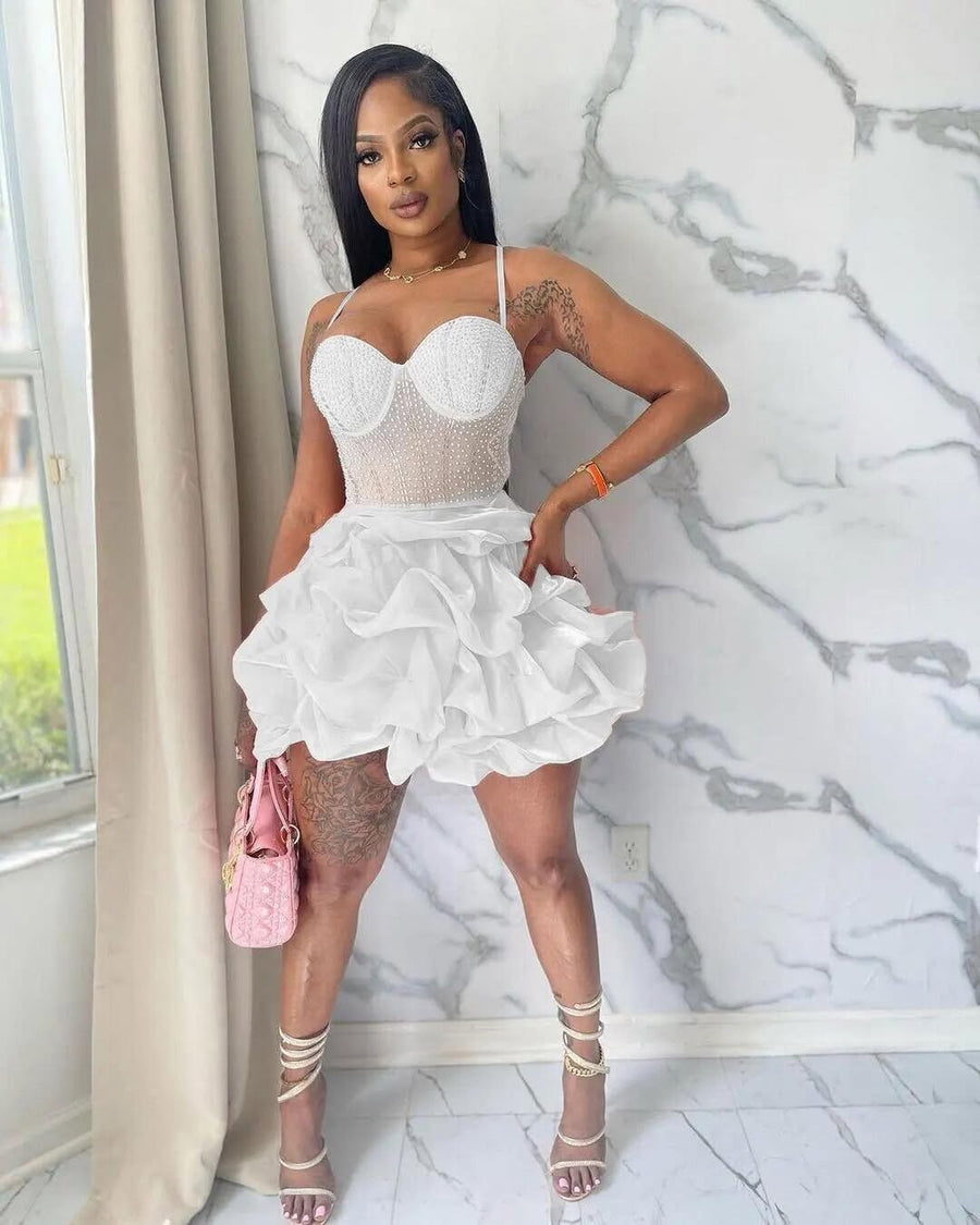 Ruffle Corset Mini Dress