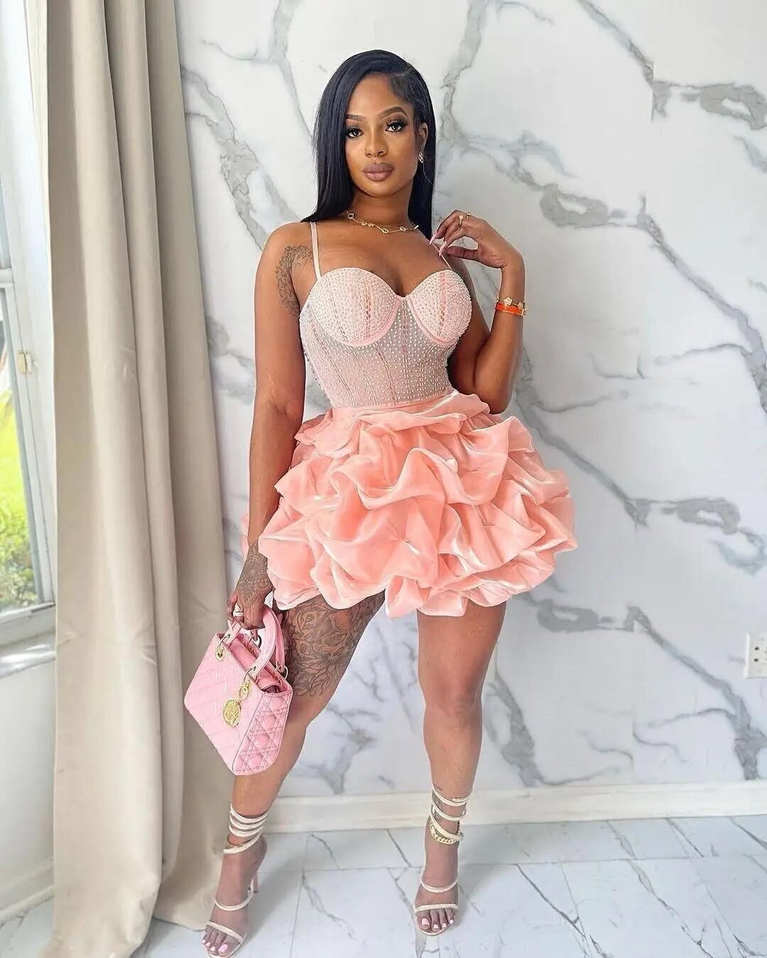Ruffle Corset Mini Dress