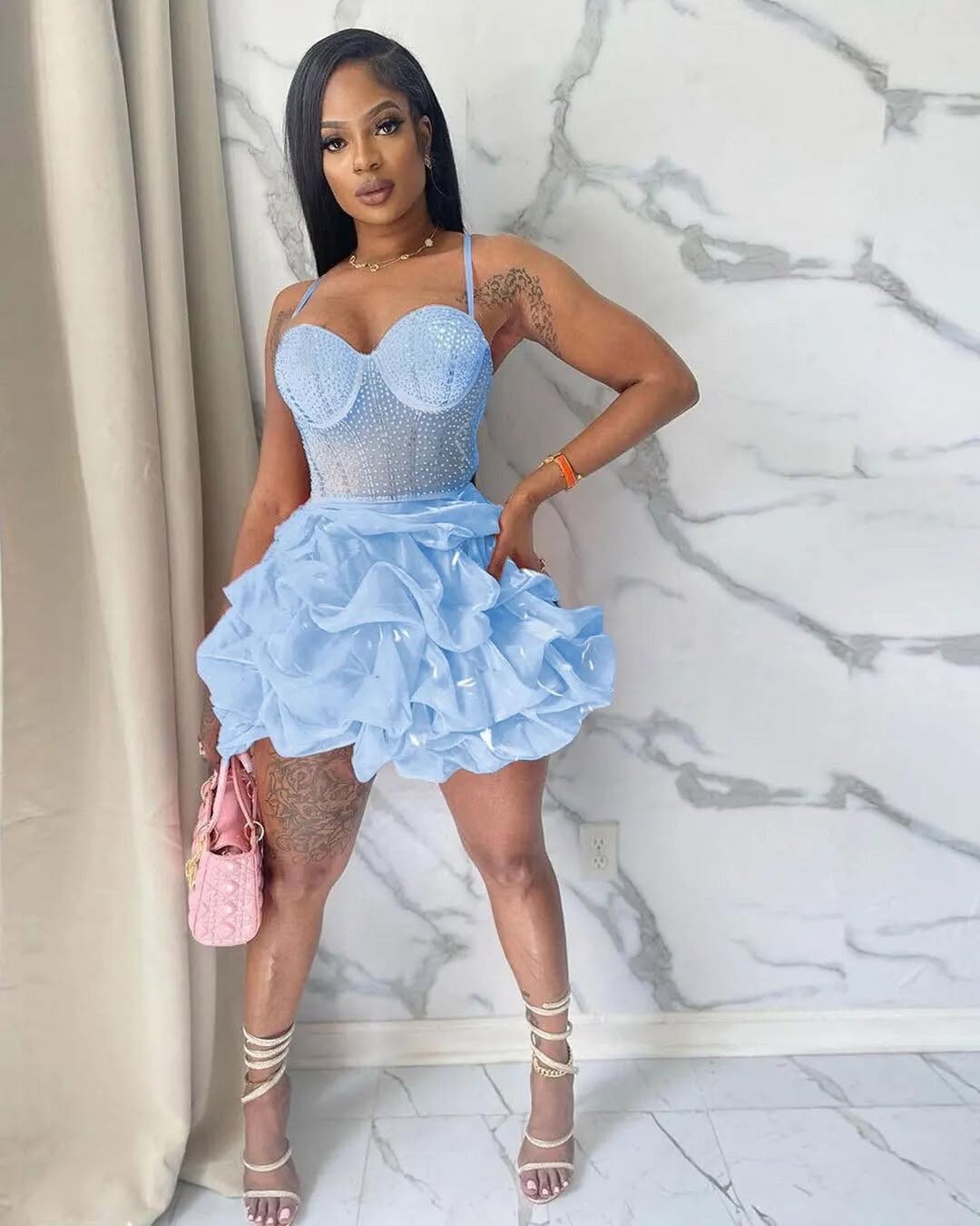 Ruffle Corset Mini Dress
