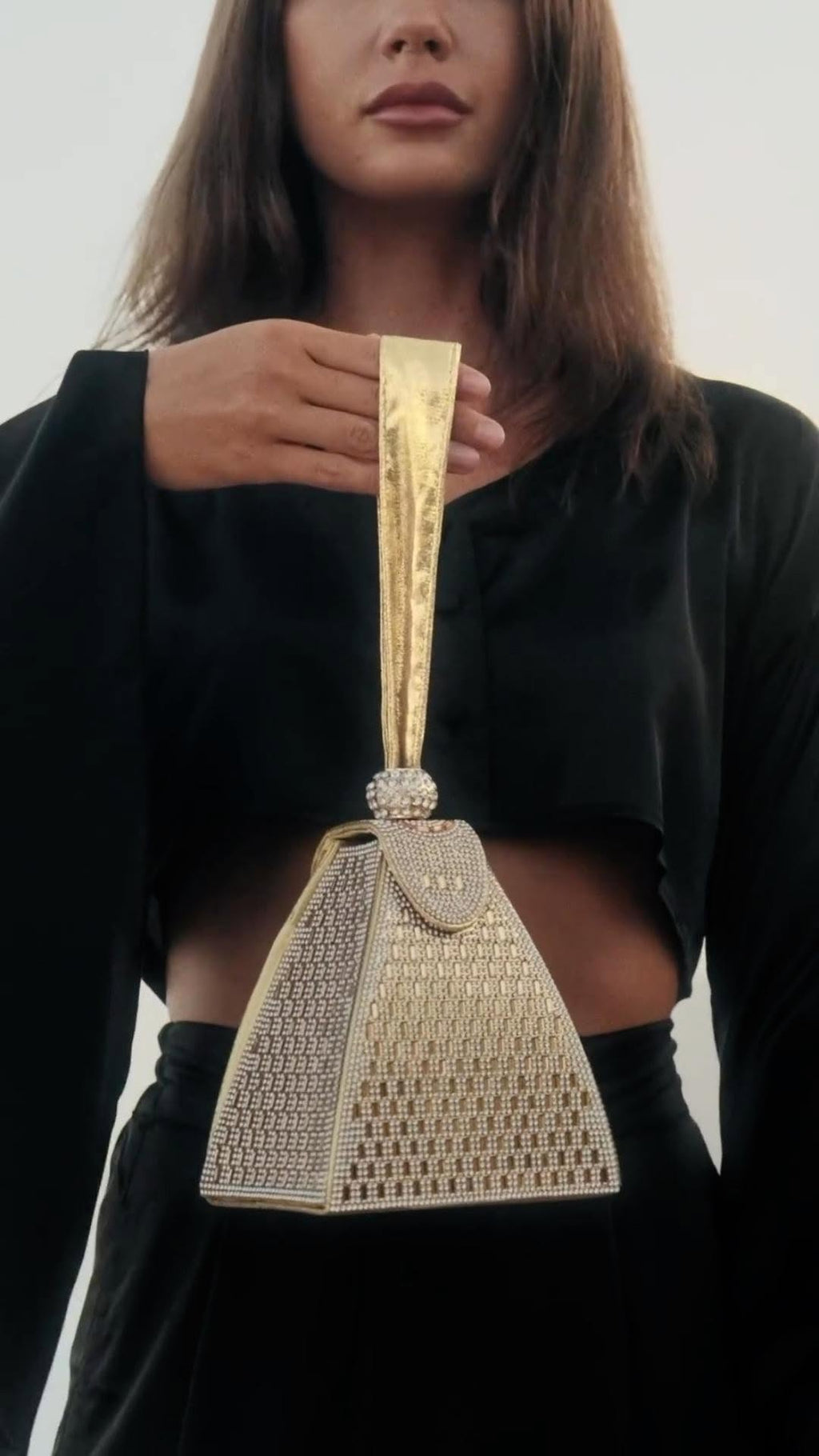 Gold Crystal Evening Clutch | Luxe Statement Handbag