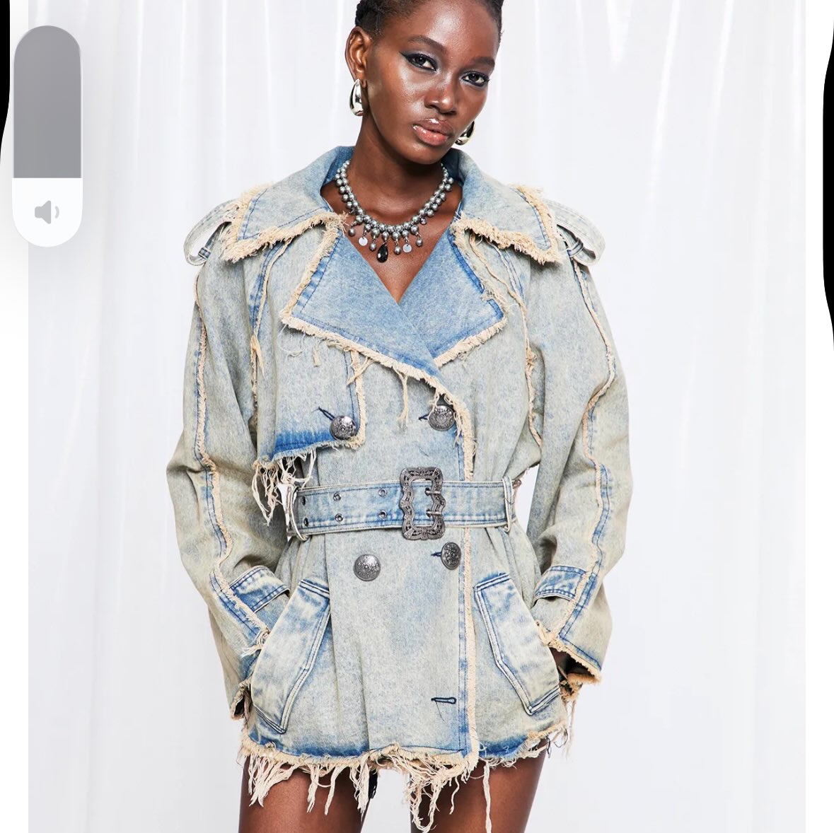 Deconstructed Denim Trench Jacket