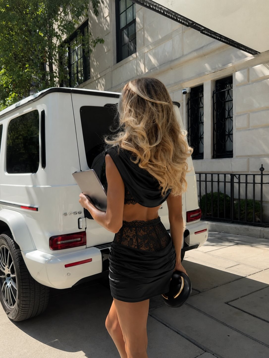 High-Neck Draped Crop Top & Lace Corset Mini Skirt Two-Piece Set