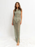 Boho Crochet Fringe Maxi Dress