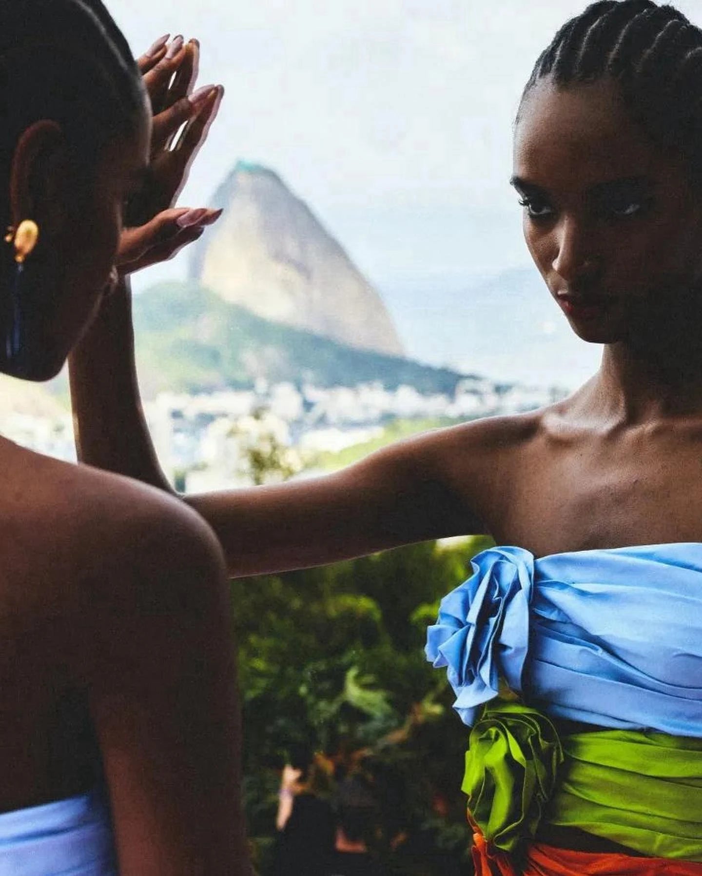 Colorblock Strapless Satin Mini Dress