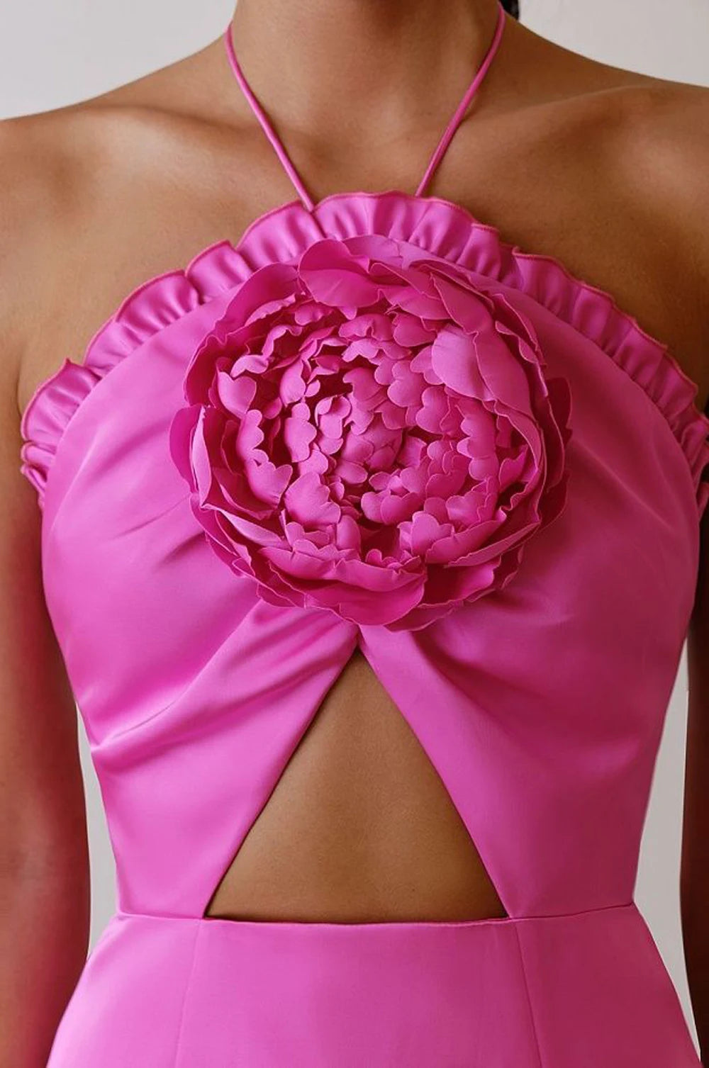 Floral Halter Cut-Out Maxi Dress