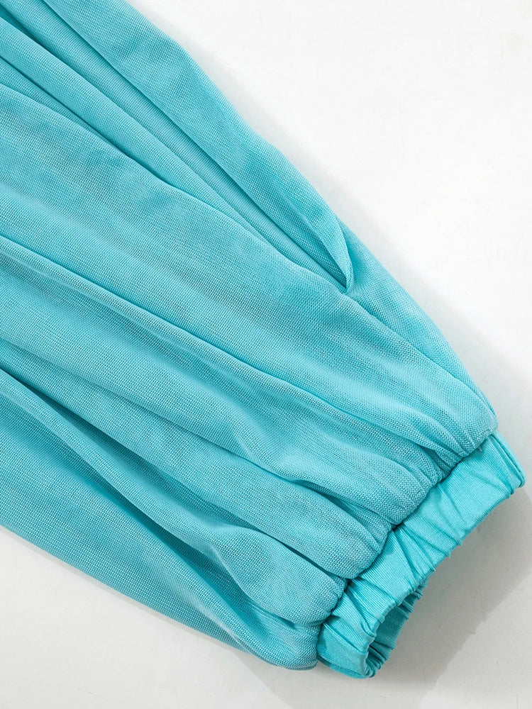 Aqua Draped Mini Dress