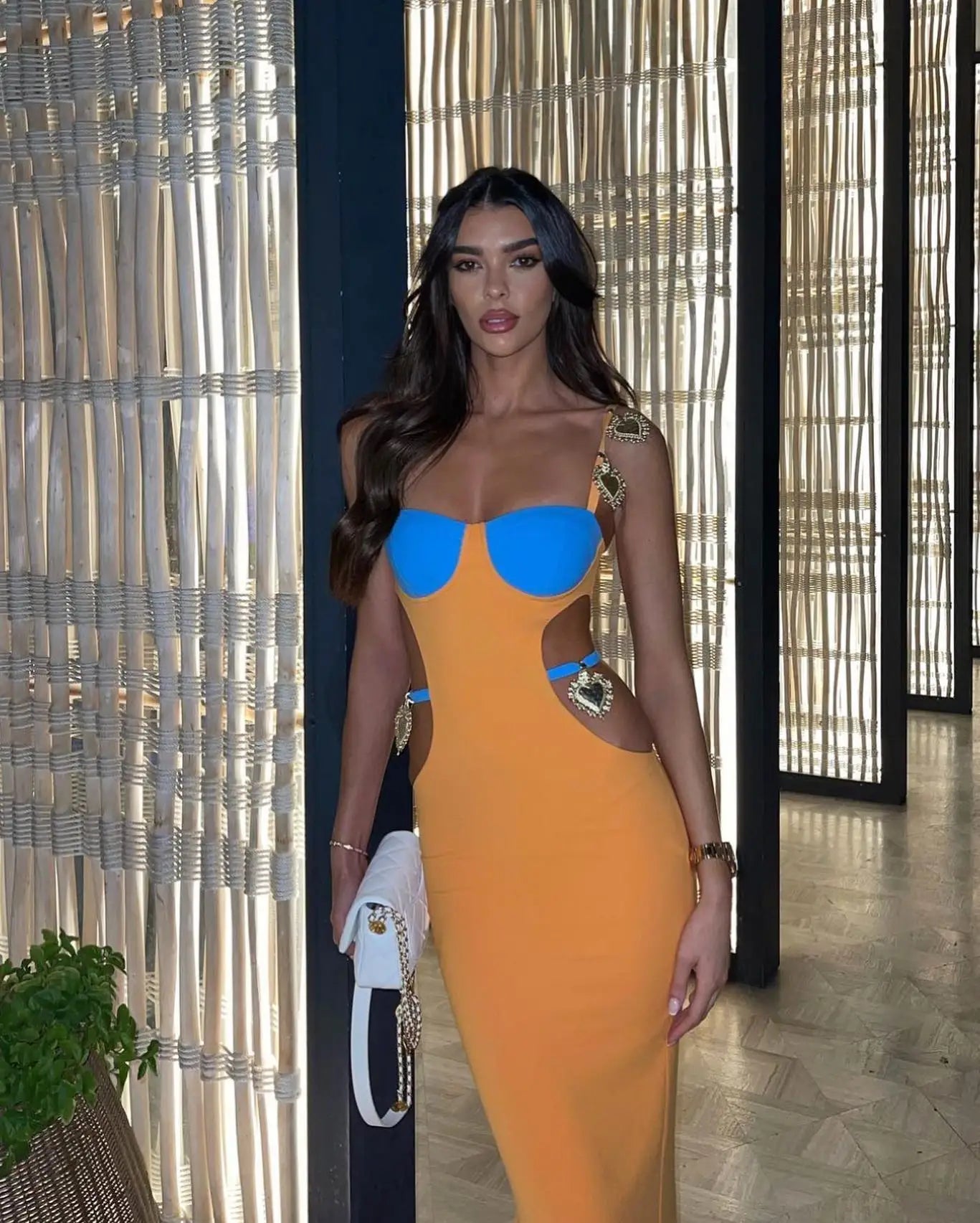 Cut-Out Corset Maxi Dress