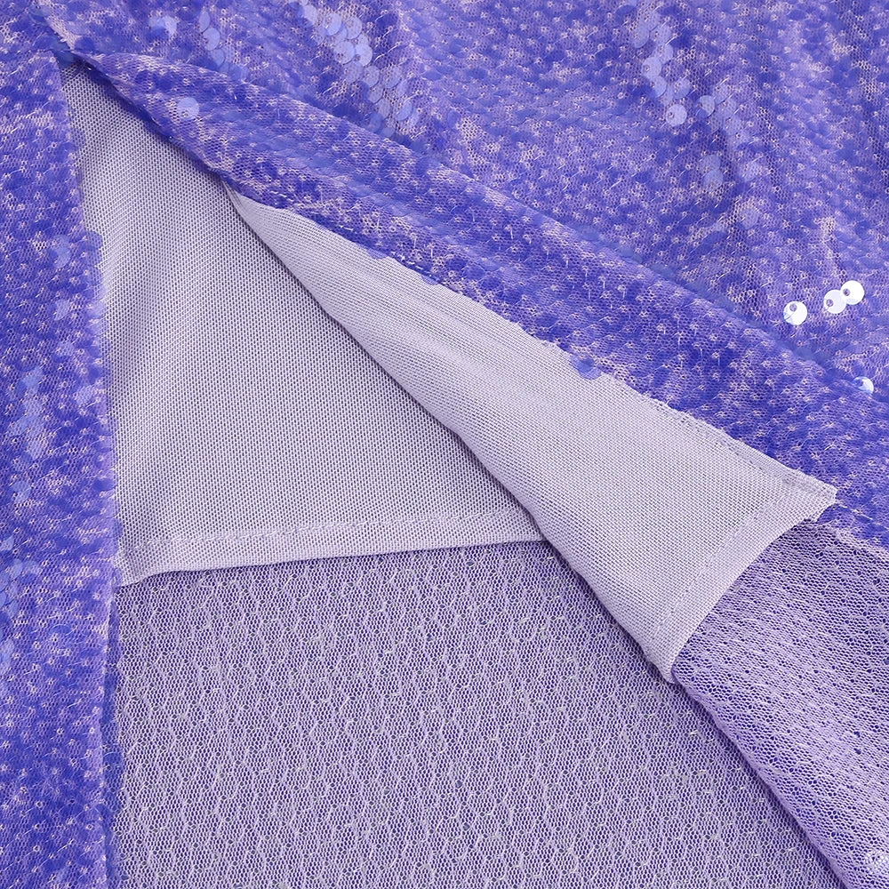 Purple Sequin Lace-Up Back Maxi Dress