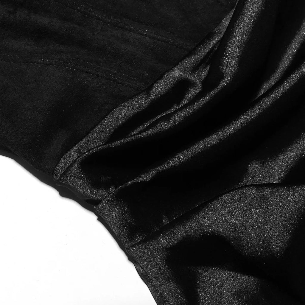 Black Strapless Satin Gown | Corset Bodycon Maxi Dress, Draped Waist Detail