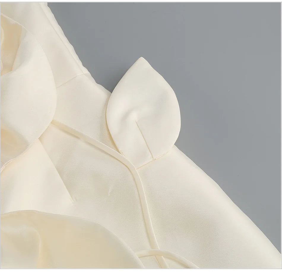 Strapless Floral Satin Mini Dress