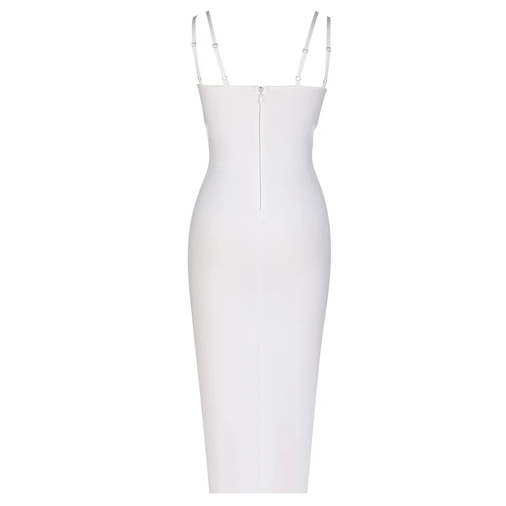 Studded Bust Bodycon Midi Dress