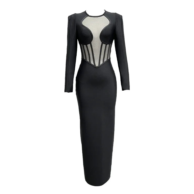 Sculpted Illusion Corset Gown