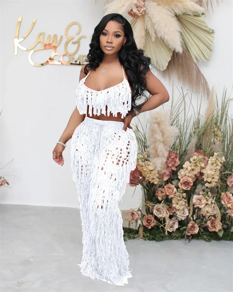 Island Fringe Crochet Two-Piece Set