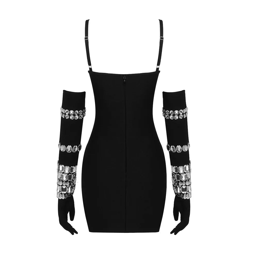 Crystal Embellished Mini Dress