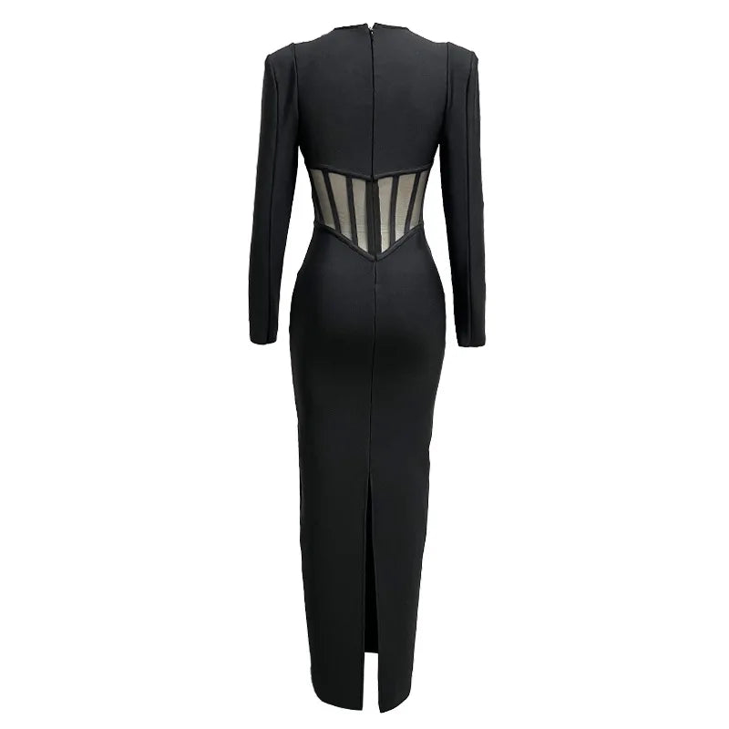 Sculpted Illusion Corset Gown