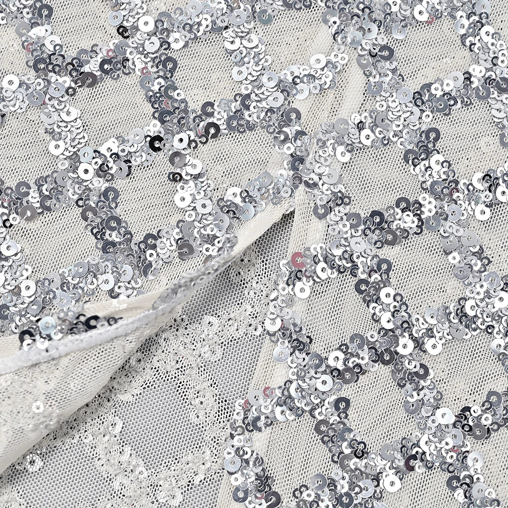 Feather Trim Sequin Midi Dress