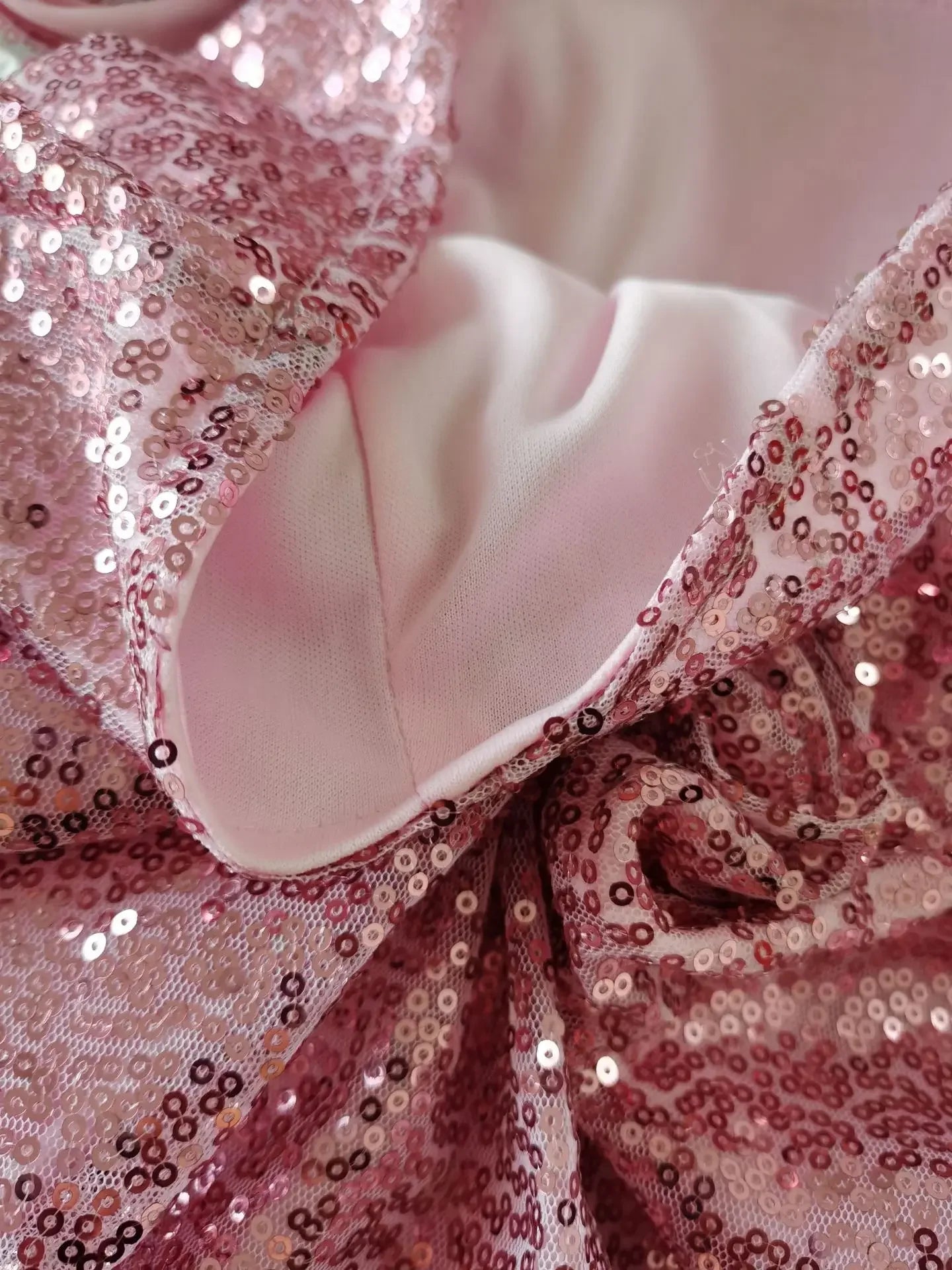 Pink Sequin One-Shoulder Cut-Out Mini Dress