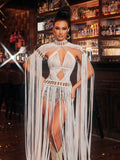 Fringe Macramé Statement Dress