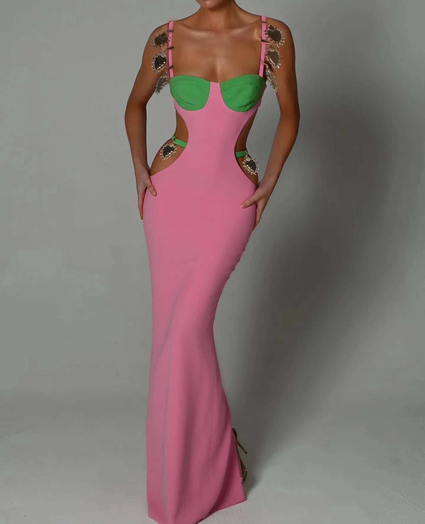 Cut-Out Corset Maxi Dress