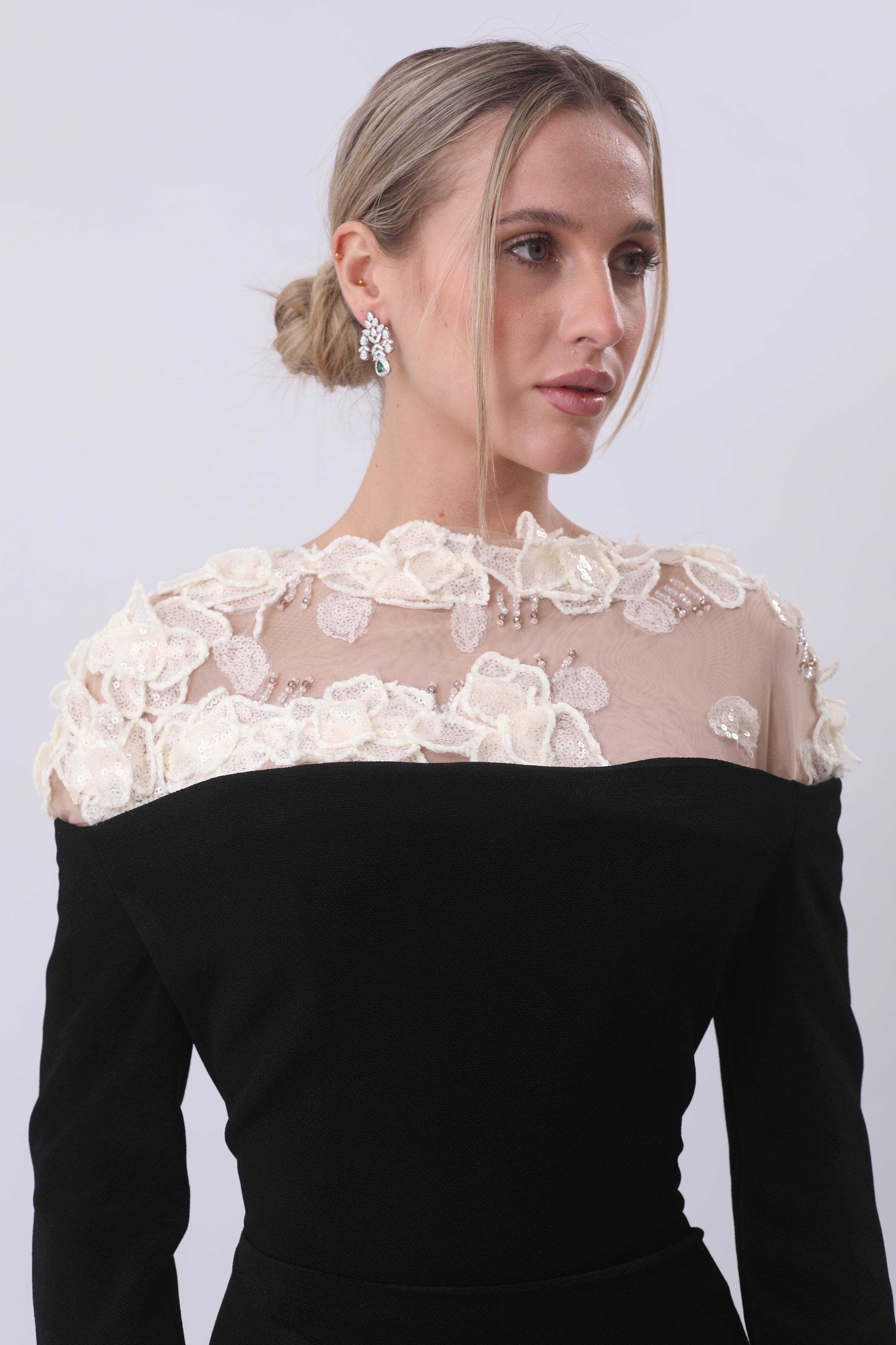 Midnight Lace Elegance Gown