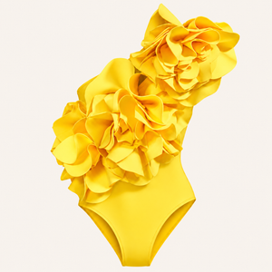 MY LINE Contour Swim yellow floral swimsuit