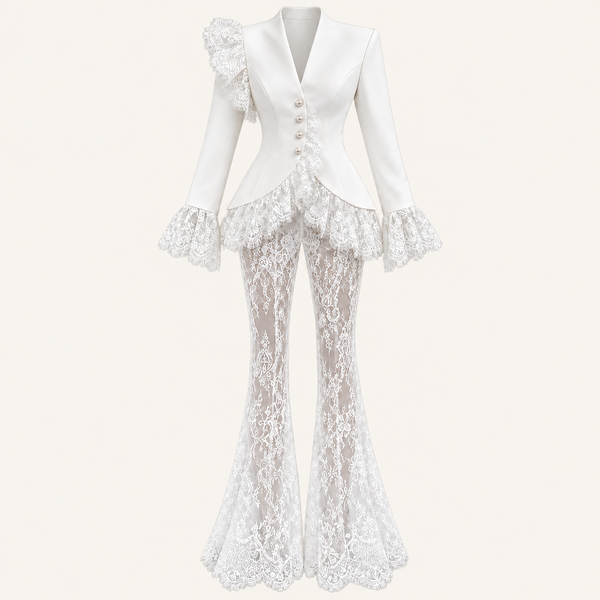 MY LINE Two-Piece Sets white lace suit