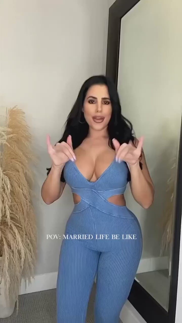 Ribbed Cut-Out Bodycon Jumpsuit