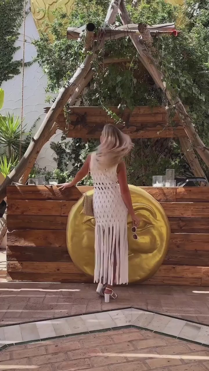 Sculpted Fringe Statement Maxi